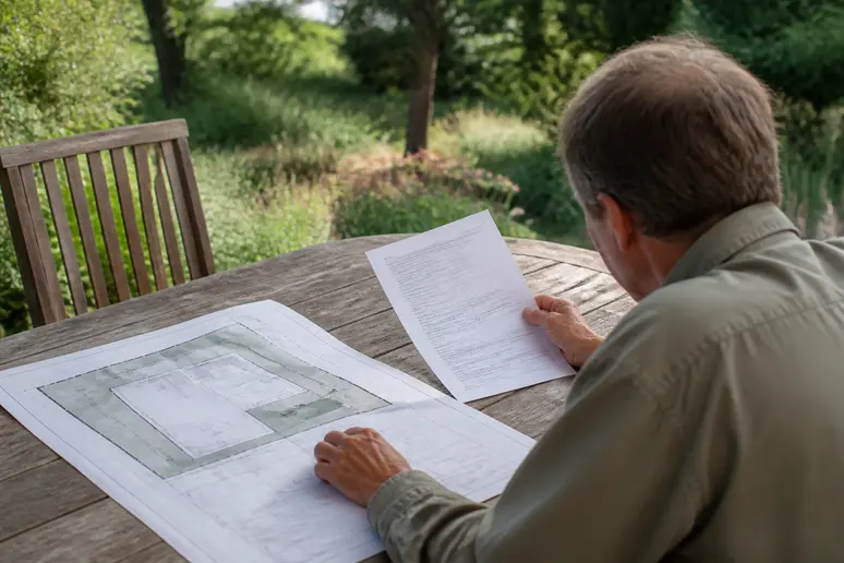 Consultation des plans d'urbanisme avant de poser une clôture de jardin dans les règles.