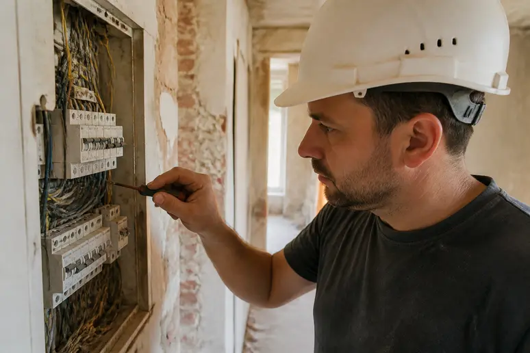 Diagnostic technique initial d'un tableau électrique vétuste dans un appartement ancien en travaux